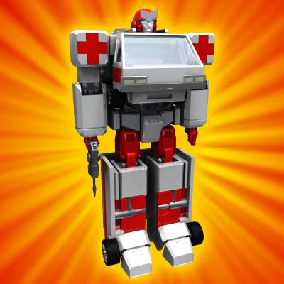 3D Model of Transforming Robot Toy Ambulance - 3D Render 1